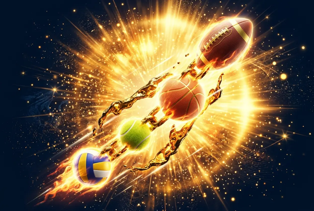 Acumulador Booster: bolas desportivas encadeadas